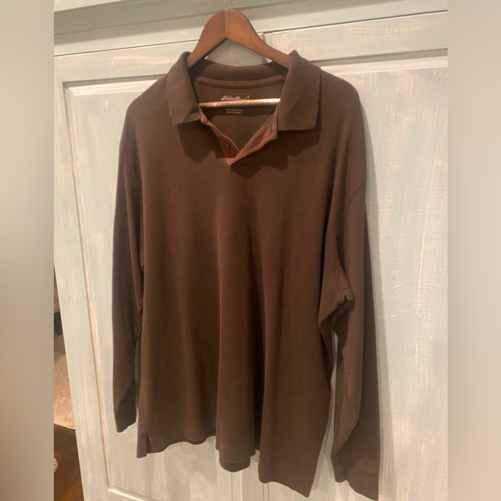 Eddie Bauer Men's Chocolate Polo Shirt - XXL Tall